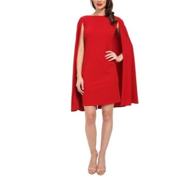 Adrianna Papell Dresses & Skirts - Elegant Red Cape Dress